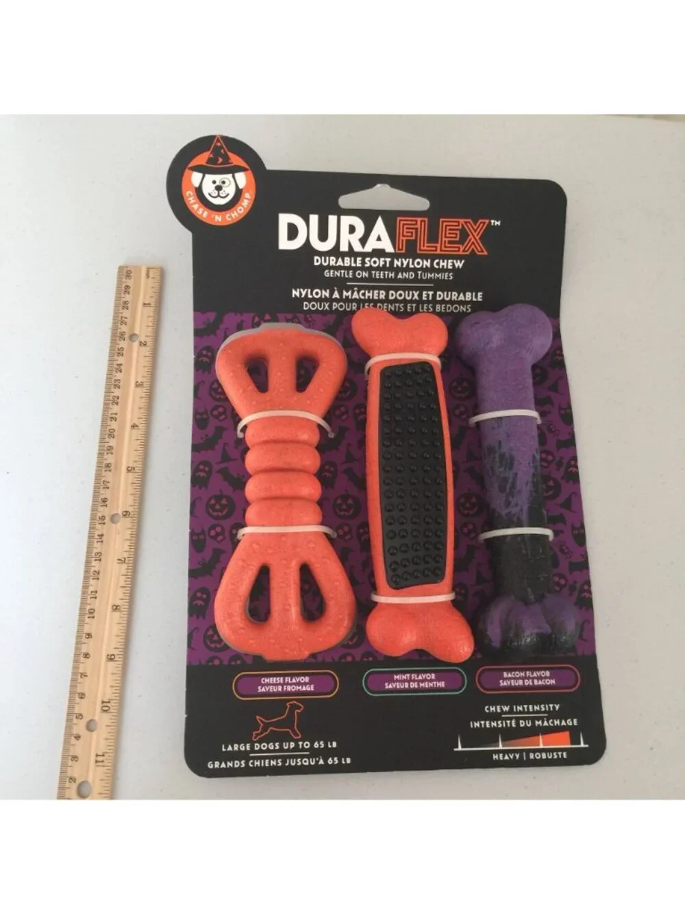 DURAFLEX 3 Piece Halloween Themed Flavored Durable Soft Nylon Chews